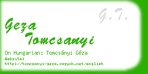 geza tomcsanyi business card