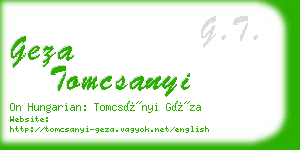 geza tomcsanyi business card